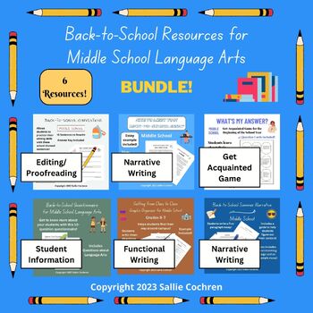 Preview of Back-to-School Bundle of Resources for Middle School Language Arts