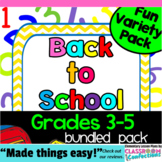 Back to School Activities: 4th Grade:  First Week of School