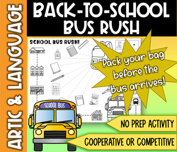 Preview of Back-to-School Bus Rush Articulation & Language Game for Speech Therapy