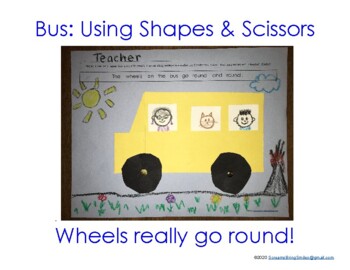 Preview of Back to School Bus: STEM Art Project for Bulletin Board using Shapes & Scissors