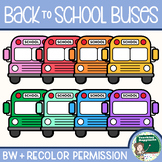 Back to School Bus | Labels & Tags, Recolor Permission, Cl