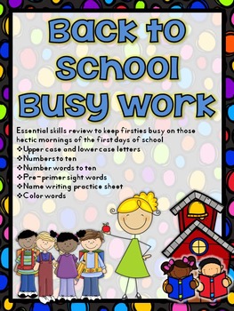 Preview of Back to School Busy Work Pack for First Graders