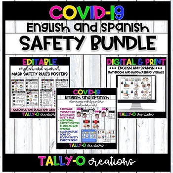 Preview of COVID-19 Classroom Safety Bundle | English and Spanish