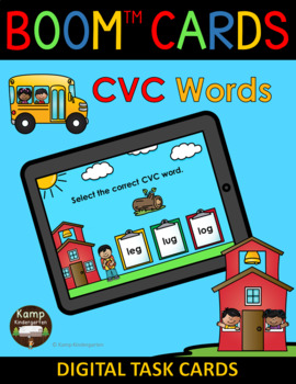 Preview of Back to School CVC Words BOOM Cards™