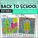 Back to School CVC Words Practice Coloring Pages Editable 