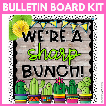 Preview of Welcome Back to School Cactus Bulletin Board Kit | Classroom Door Decor Set