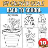 First Week of School Writing Cactus Plant Goal Growth Mind