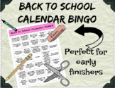 Back to School Calendar BINGO