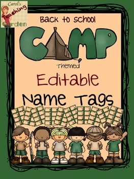 Back To School Camp Themed Name s With Editable Names By Carol S Garden
