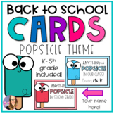 Back to School Cards - Popsicle Theme
