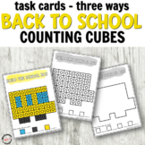 Back to School Cards for Fine Motor Centers Counting Cubes