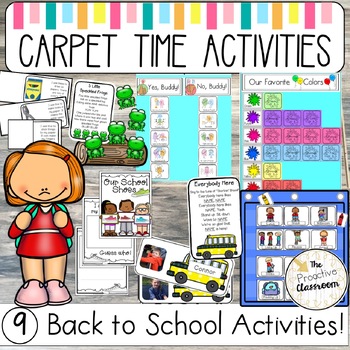 Preview of Back to School Carpet Time Activities Circle Time | Preschool Kindergarten