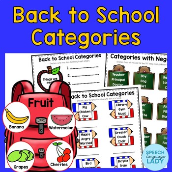 Preview of Back to School Categories