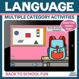Back to School Categories & Language NO PREP Activity Boom Cards™
