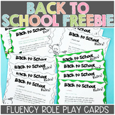 FREE: Back to School Oral Reading Fluency Cards
