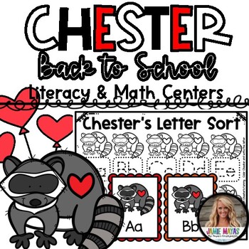 Preview of Back to School Centers Chester the Raccoon