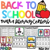 Back to School Centers Kindergarten | Literacy  and Math C