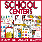 Back to School Centers Kindergarten Math and Literacy Activities