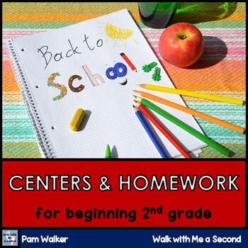 Preview of Back to School Centers and Homework for Beginning 2nd Grade