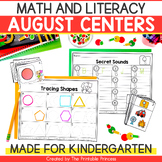 Back to School Centers for Kindergarten August Math and Literacy