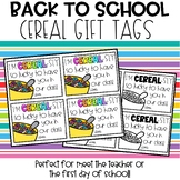 Back to School Cereal Gift Tags | Student Gifts | Meet the