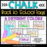 Back to School Chalk Student Gift Tags CHALK Full of Fun S