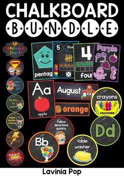 Preview of Back to School Chalkboard Classroom Decor BUNDLE SAMPLER