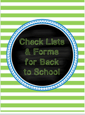 Back to School Check Lists & Forms