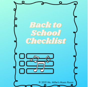 Preview of Back to School Checklist