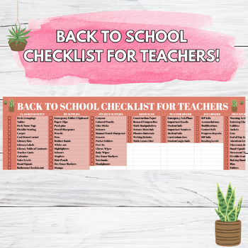 Preview of Back to School Checklist *EDITABLE*