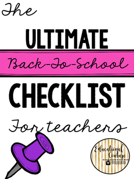 Preview of Back-to-School Checklist for Teachers