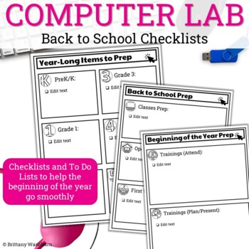 Preview of Back to School Checklists for Technology Teachers