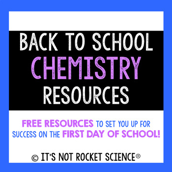 Preview of Back to School Chemistry Syllabus Resources