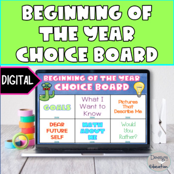 Preview of Back to School Choice Board l Digital Learning | Getting to Know You Activities