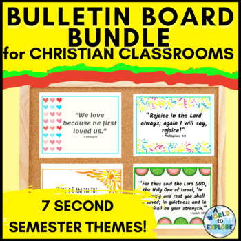 BUNDLE Christian Bulletin Board Set of Bible Verses by A World to ...