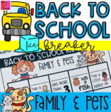 Back to School ICE BREAKER Activity - Family and Pets