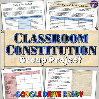 Preview of Class Constitution Group Project for Civics or US History