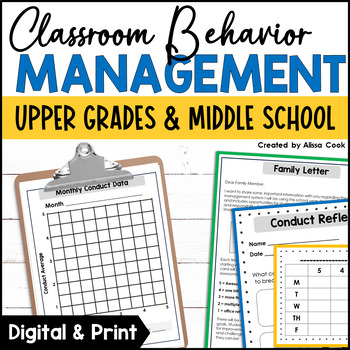Preview of Classroom Behavior Management System | Upper Elem & Middle School Behavior Chart