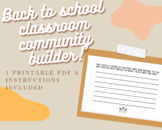 Back to School Classroom Community Builder- Baggage Activity