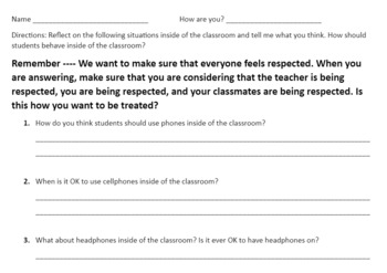 Preview of Back to School Classroom Contract