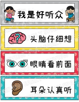 Back to School Classroom Decor Bundle 1 in Simplified Chinese 简体 