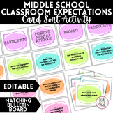 Back to School Classroom Expectations Activity for Middle School
