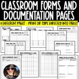 Back to School Classroom Forms and Documentation Pages