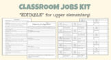 Back to School: Classroom Jobs Kit for UPPER ELEMENTARY  *