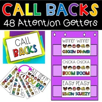 Preview of Back to School Classroom Management Call Backs Attention Grabbers