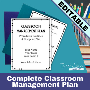 Preview of Classroom Management Plan Template - Classroom Expectations PowerPoint