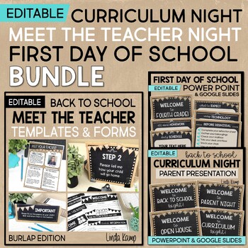 Preview of Meet the Teacher, Curriculum Night & First Day of School Print & Digital BUNDLE