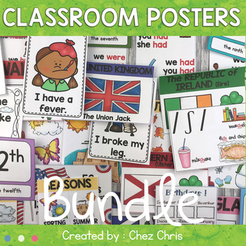 Preview of Back to School Classroom Posters Grammar - IPA Phonetics - Culture - Vocabulary