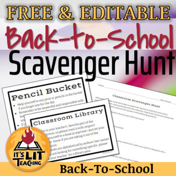 Preview of Back-to-School Classroom Procedures Scavenger Hunt FREEBIE