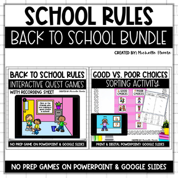 Preview of Back to School Classroom Rules Bundle | Interactive Digital Games